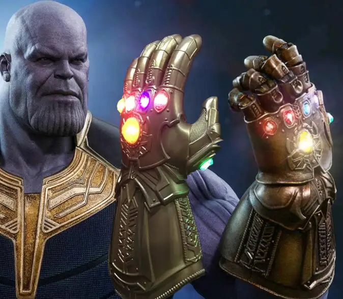 Светодиодный фонарь Thanos Infinity Gauntlet Мстители Infinity War косплей перчатки со светодиодами ПВХ фигурка подарочные модельные игрушки Хэллоуин реквизит