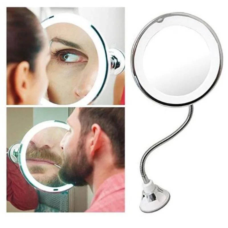360 Rotation Flexible Gooseneck 10x Magnifying Bathroom Makeup Shaving