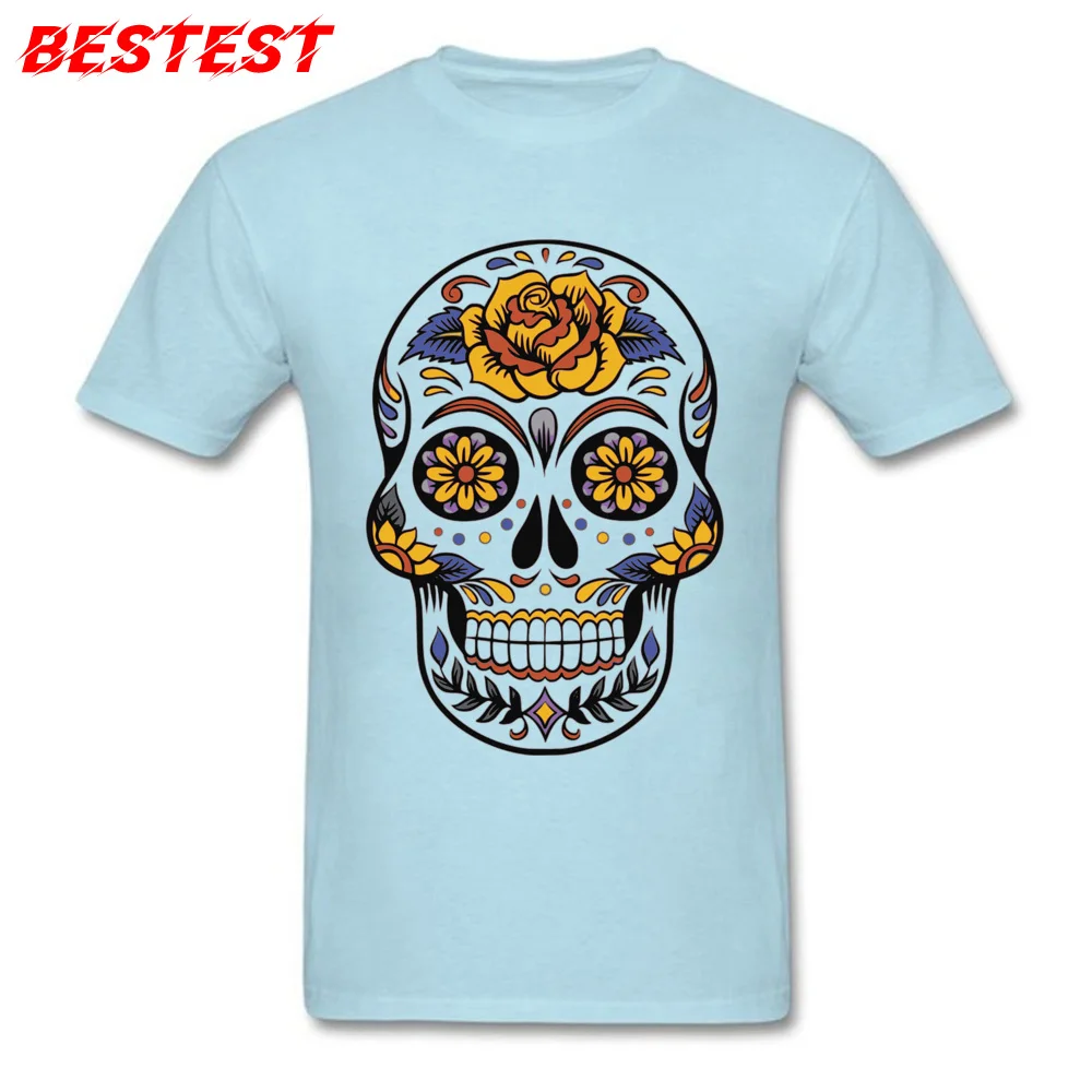 Funny T-Shirt Latest Crewneck Mexico skull 2028286_960_720 Pure Cotton Student Tops Shirt Normal Short Sleeve Tee-Shirts Mexico skull 2028286_960_720 light