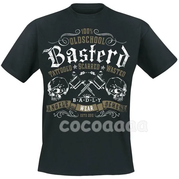 BadlyOldschool Rock винтажная уличная рубашка Amekaji mma фитнес череп кости панк, хард-рок тяжелый металл Хлопок Уличная мода