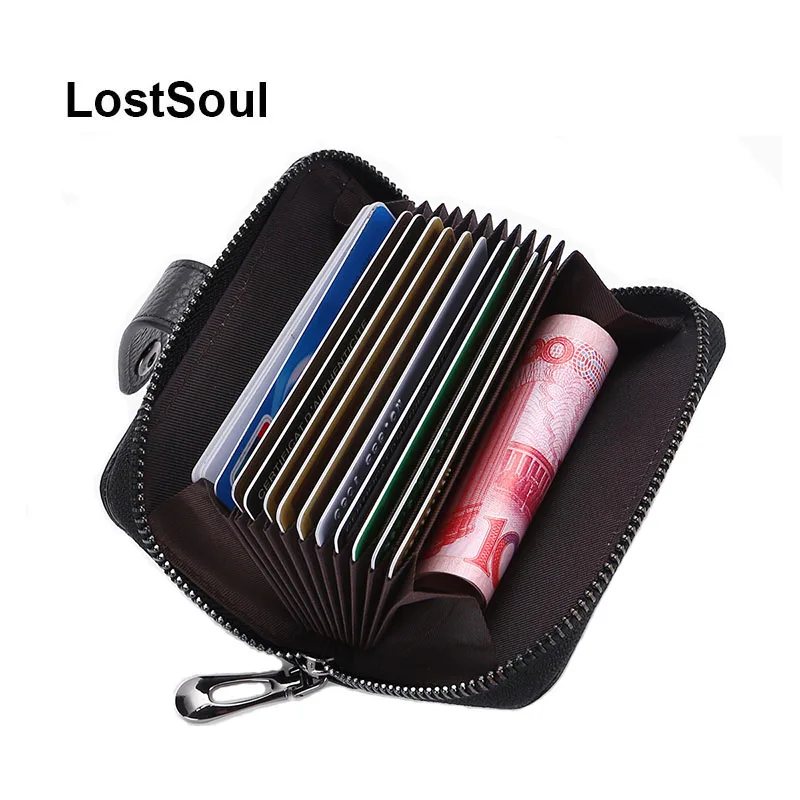 

LostSoul genuine leather card holder id credit cards case women and man multifunctional card holder organ bag passport cover
