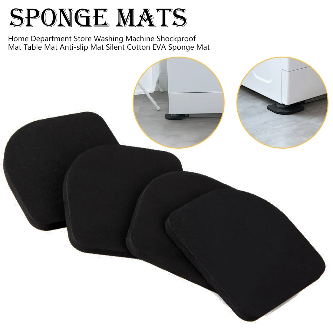 

4pcs For Washing Machine Home Refrigerator Durable Shockproof Non Slip Anti-Vibration Pad