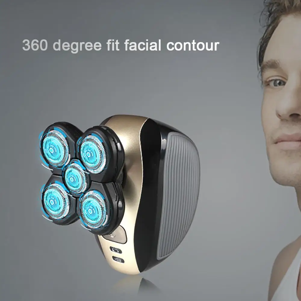 

Kemei KM-1000 5 in 1 Electric Floating Five Blade Heads Razor Rechargeable Shaver Face Care Tools