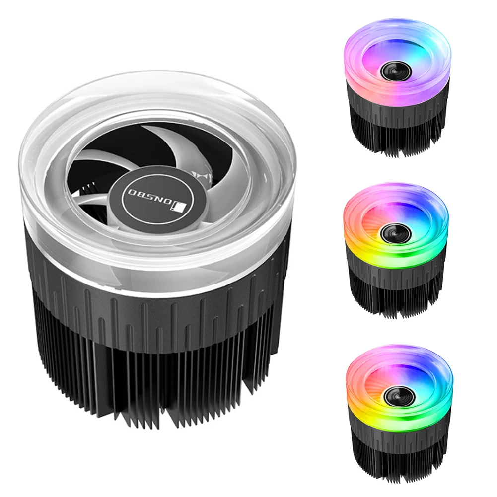 RGB ضوء تغيير اللون PWM 4Pin التبريد المبرد بلا ضجة الكمبيوتر وحدة المعالجة المركزية مروحة تبريد RGB ضوء تغيير اللون PWM 4Pin التبريد المبرد بلا ضجة الكمبيوتر وحدة المعالجة المركزية مروحة تبريد