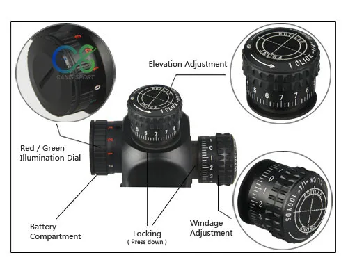 Canis Latrans Прицел 2,5-10X26 FFP лупа прицел стрельба оптический прицел Охота Красный Зеленый с подсветкой gs1-0253