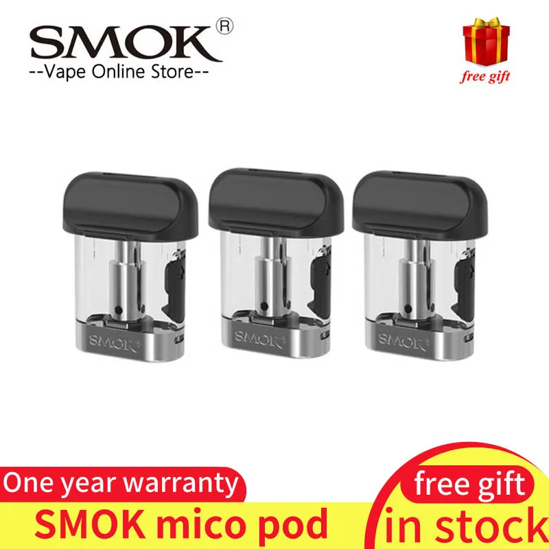 В сотке! 3 шт./упак. электронных сигарет SMOK Mico pod 1 7 мл емкость с 0.8ohm 1.0ohm 1.4ohm катушки