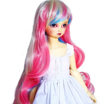 

[wamami] 97# Colourful Long Wave Wig For 1/4 MSD AOD DOD DZ BJD Dollfie 7"-8"