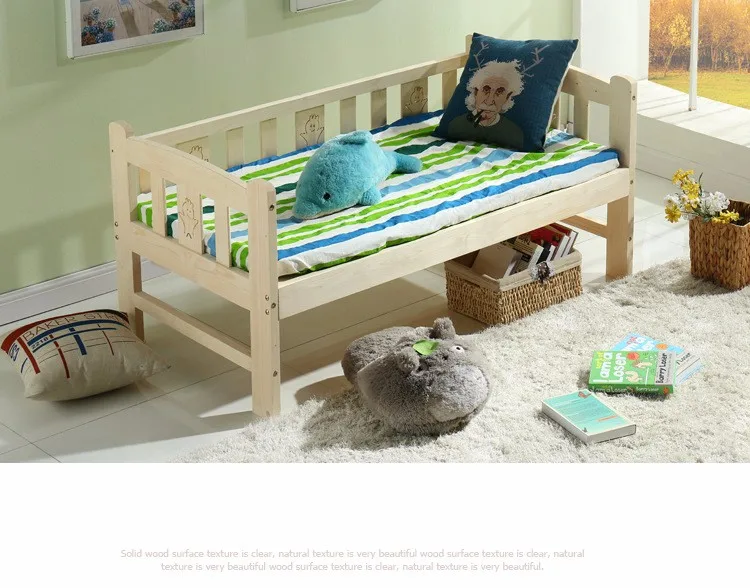 Простые Модные мягкие Высокое качество детская кровать из массива дерева удлинить расширить детская кроватка современных одного ребенка кровать объединить большая кровать кроватки