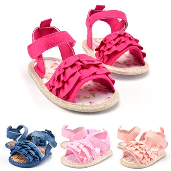 

Cotton Fabric Baby Girl Sandals Walking Shoes Soft Sole Infant Sandals For Babies Flat Baby Sandalen Bebek Sandalet 0-12 Months