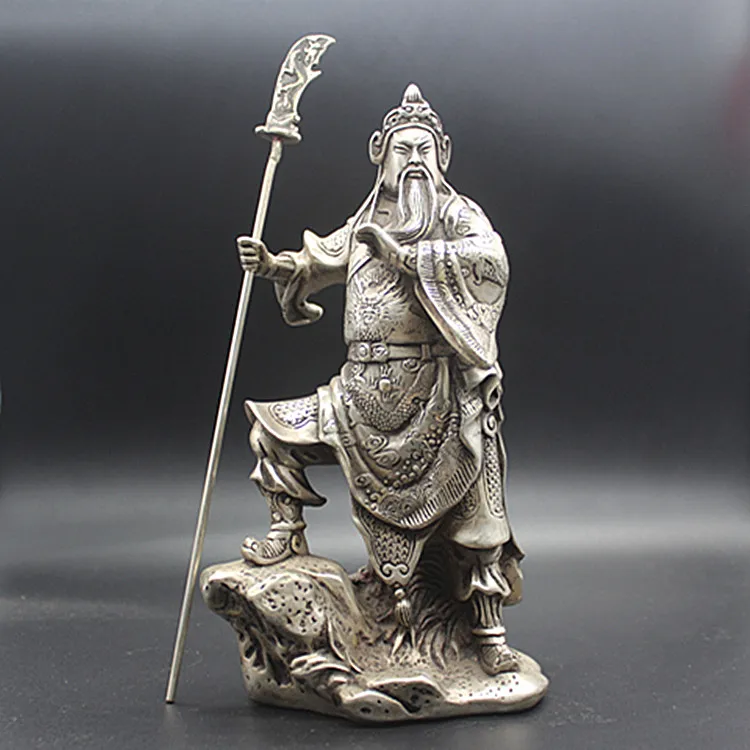 

Xuandenian production in Ming Dynasty, pure white copper, stand Guan public ornaments, antique collections, decorations