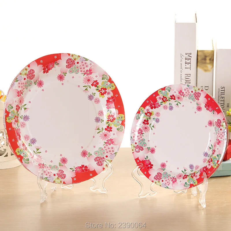 Free Shipping 100 Sets Red Flower Party Tableware Disposable Paper Free Shipping 100 Sets Red Flower Party Tableware Disposable Paper Plates Cups Wedding Napkins In From Home Garden