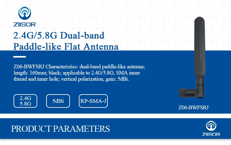 2 шт. Ziisor 2,4 г 5,8 Г Двухдиапазонная плоская антенна 5dBi Гибкая 90 ° Omni RP-SMA-J внутреннее отверстие wifi маршрутизатор 2400 м 5800 м Z06-BWFSRJ