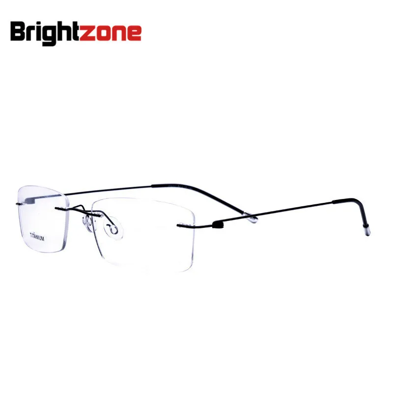 

2023 New Fashion Titanium Myopia Rimless Glasses Memory Square Eyeglasses Optical Frame Eyewear Men Women Brand Brightzone