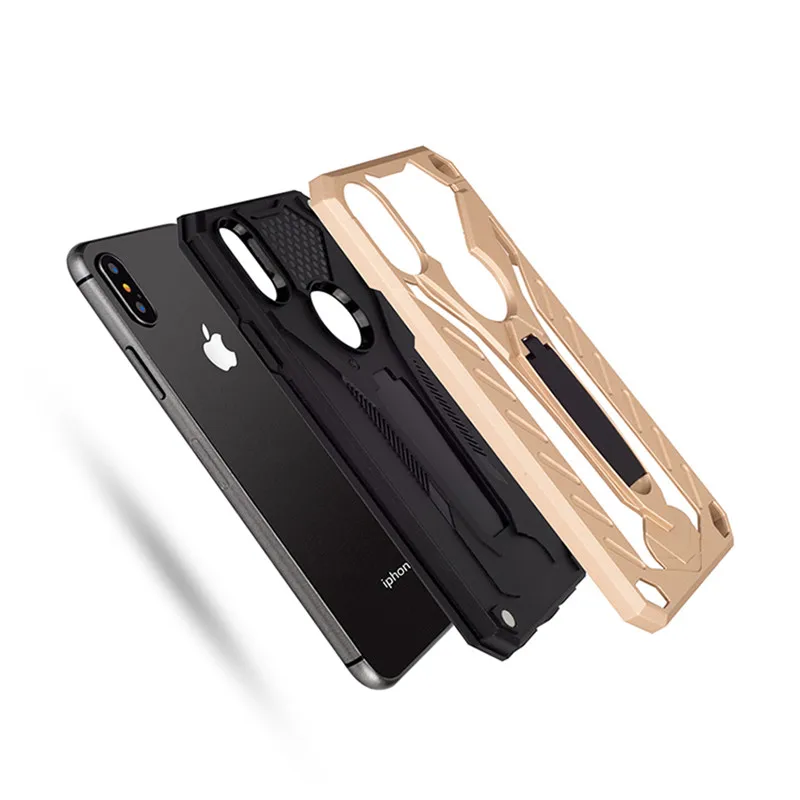Luxury Shockproof Protection Silicon Phone Case For iphone X XS Max XR Armor Full Cover For iPhone 6 6s 8 7 Plus Kickstand Cases Luxury Shockproof Protection Silicon Phone Case For iphone X XS Max XR Armor Full Cover For iPhone 6 6s 8 7 Plus Kickstand Cases