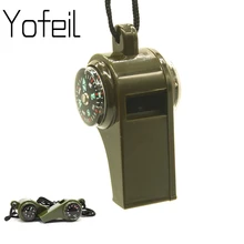 Sifflet 3 en 1, équipement de survie d'urgence pour Camping en plein air, thermomètre, boussole, cadeaux pour équipe, biens sportifs pom-pom girl