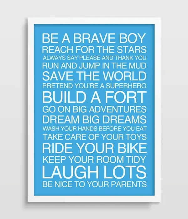 Little Boys RULES Sign - Nursery Art Print - Boys Room Decor - Nursery Poster Print - Playroom Decor - Newborn Baby Boy Gift