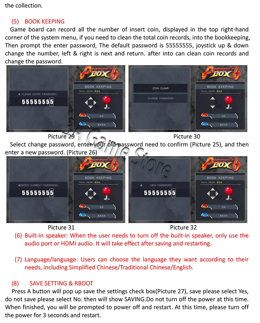 Аркадный контроллер комплект Pandora Box 6 1300 Беспроводная аркадная палка 1300 в 1 HDMI VGA USB для ТВ PS3 PC Поддержка fba mame ps1 3d игры