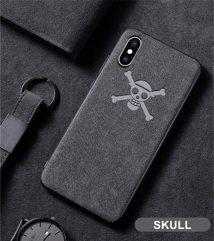 Чехол QINUO Magician Batman с логотипом Turn Fur для iPhone 11 Pro 6 6S 7 8 Plus X XS Max XR Suede Telefon Kilifi Cool Cover Coque - Цвет: Skull