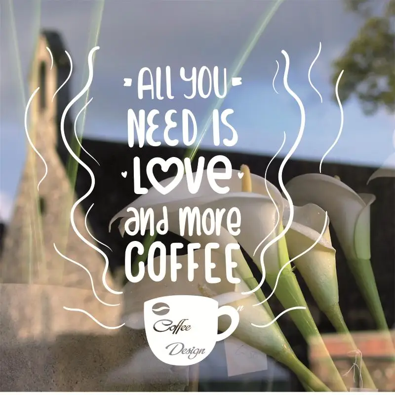 Dctal cafa decal The coffee shop stickers, the wall decorations  cafe decor mural etiqueta engomada cafa  stickers L545