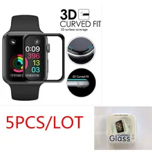 5 шт./партия 3D изогнутая Защитная пленка для экрана из закаленного стекла для Apple Watch 38 мм 42 мм 40 мм 44 мм для iWatch Series 4 2 3