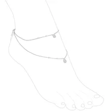 JaneKelly Топ женский треугольной формы Твин 2 ряда лодыжки браслет Мода микро проложить Набор кубического циркония ножные браслеты для женщин