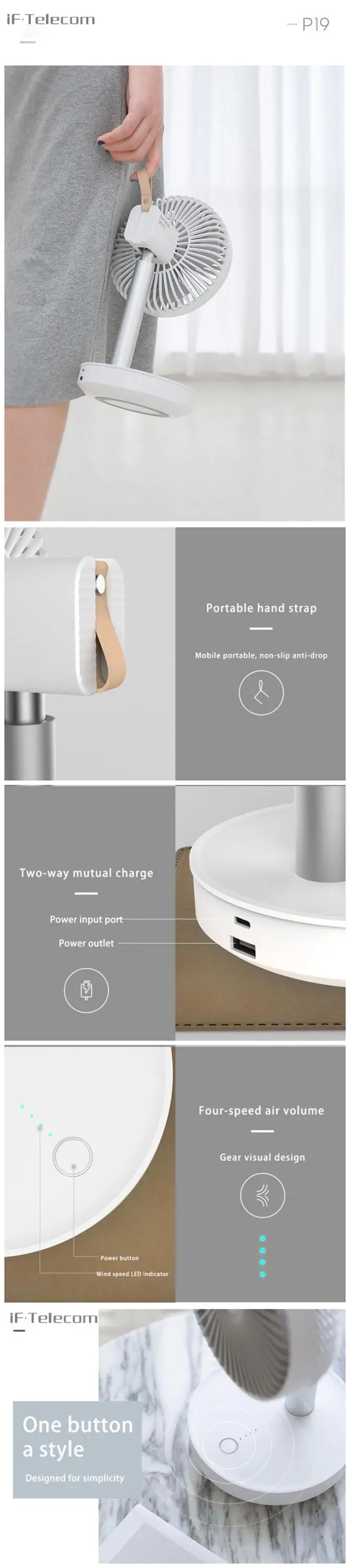 2019 Newest 4000mah rechargeable fan electrical fan standing fan