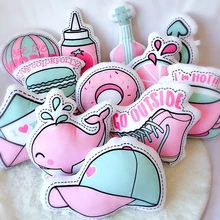 INS стильная розовая подушка милый мультфильм гамбургер обувь гитара Дельфин Бросок Подушка для дома Декор игрушки для детей Рождество Gif