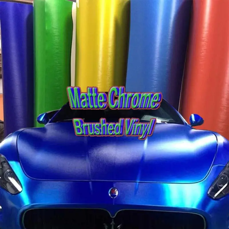 Brushed Chrome Matte Chrome Vinyl Car Wrap Film Auto Body Sticker With