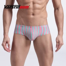 VANSTINBUM, боксеры, шорты, сексуальные, мужские, низкая талия, пенис, u-образный мешочек, нижнее белье, хлопок, мужские полосатые трусы, дышащие, мягкие трусы