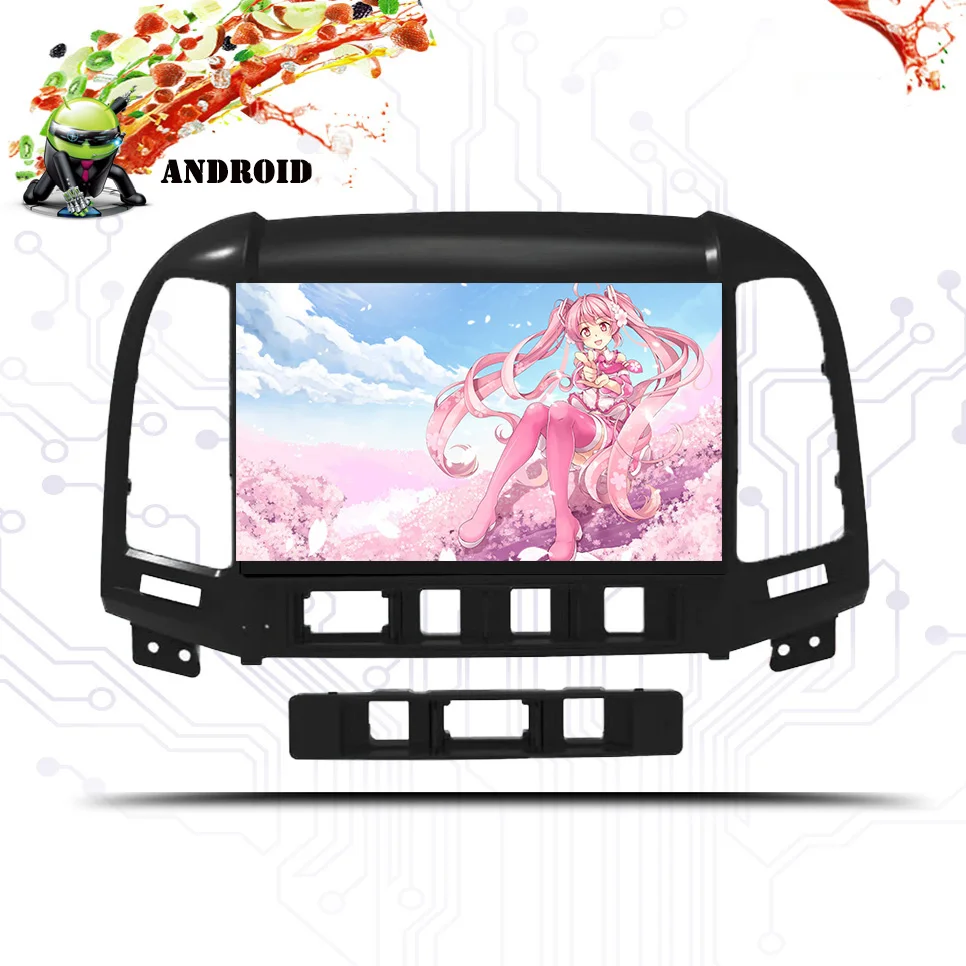 Excellent GPS Navigation System Android 9.1 Car DVD For Hyundai Santa Fe 3/4holes 2006-2012 Car Radio RDS 4G WIFI Map swc Bluetooth Screen 5