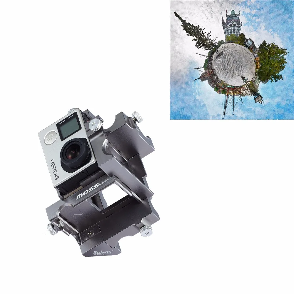 SE-GPP6 360 Panoramic Aluminium Holder Spherical Video Mount Sport Camera Accessories for GoPro Hero 3+/4
