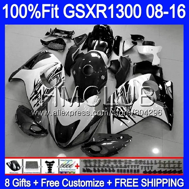 

Injection Black white For SUZUKI Hayabusa GSXR1300 08 13 14 15 16 27HM.27 GSX-R1300 GSXR 1300 2008 2013 2014 2015 2016 Fairing