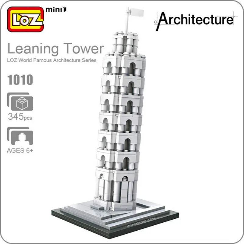 

LOZ Blocks Architecture Toy The Leaning Tower of Pisa Model Educational Toys For Children DIY World Famous Building Model
