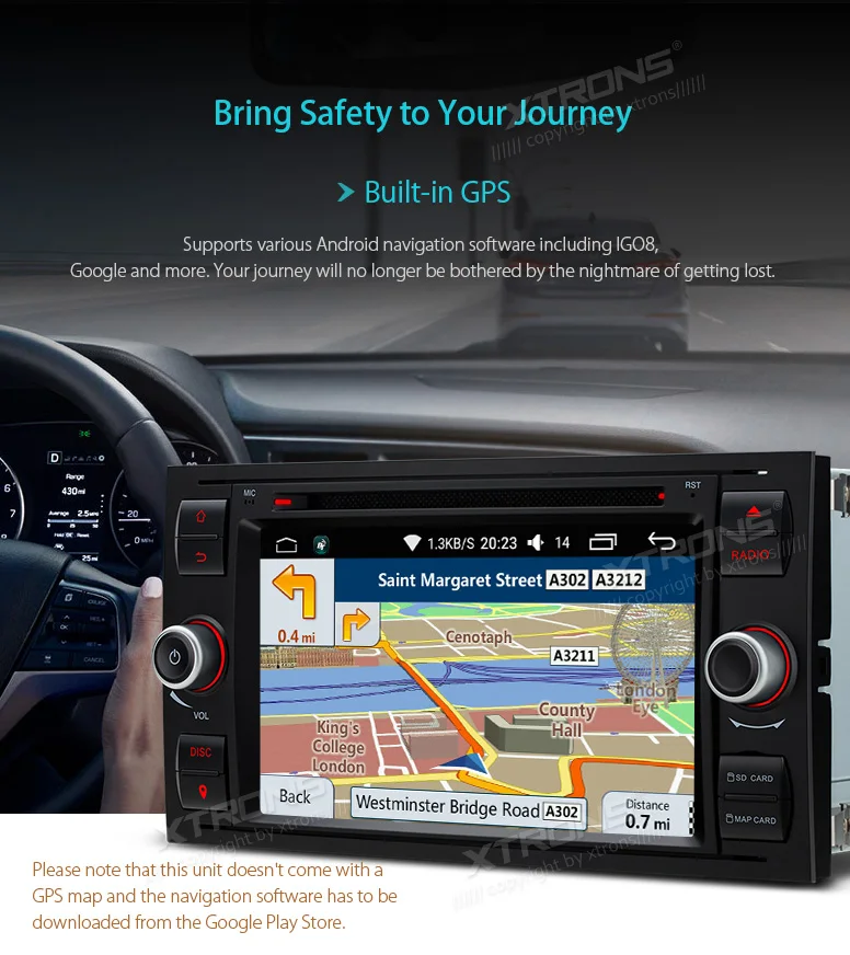 Best XTRONS 7" Android Radio Car DVD Player Head Unit Stereo GPS OBD Navigation for Ford Connect Fiesta Transit Fusion 2006 2007 2008 16