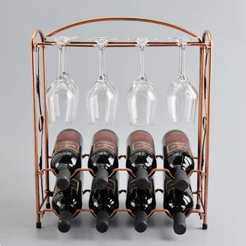 

XXXG 2016 wine rack handmade bar Hot red bottle rack cabinet frame Wine iron room European style red wine goblet hanging fashion