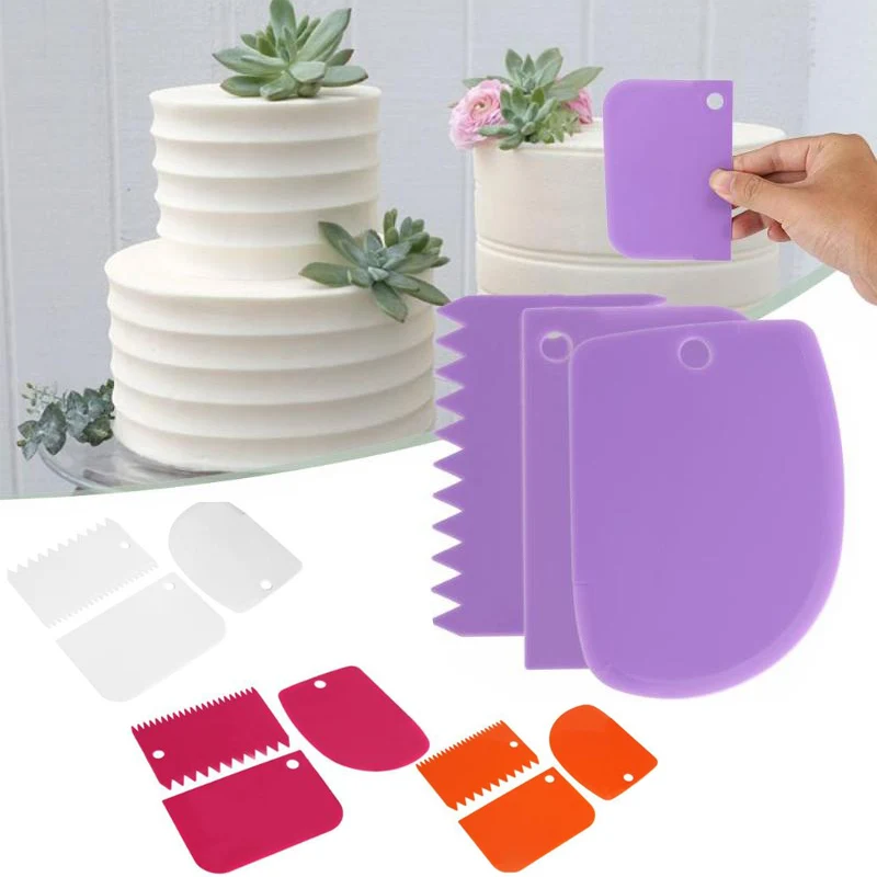 1PC Cream Smooth Cake Spatula Dough Cutter Icing Fondant Scraper Baking Tools