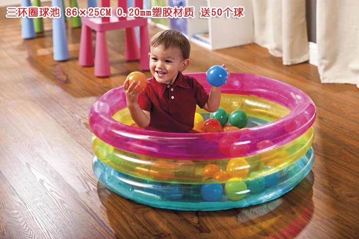 

Inflatable PVC Playground INTEX 48674 Round 3 Ring Children Swimming Ocean Ball Pool Toy Kiddie Basin Pool (Free 50 balls)