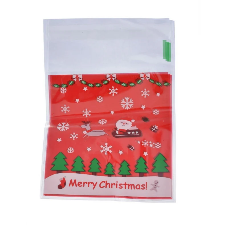 Dozzlor 50 шт. Горячие Рождественские распродажи самозапечатывающаяся сумка пластиковые конфеты печенья пакеты подарок на год сумки рождественские детские конфеты сумки