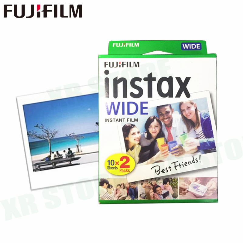 20 пленок Fujifilm Instax Wide Instant White Edge для камеры Fuji 100 200 210 300 500AF Ломография