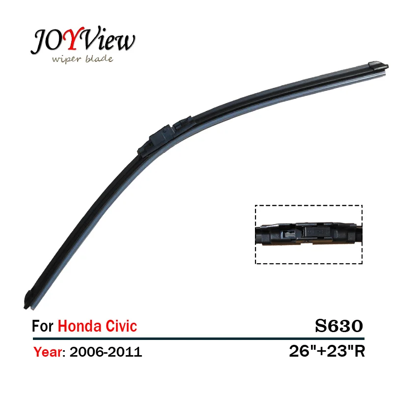 S630 Размер щеток: 26 "+ 23" R Подходит для Honda Civic (2006-2011) резиновый стеклоочиститель Замена Essuie glace Limpiaparabrisas