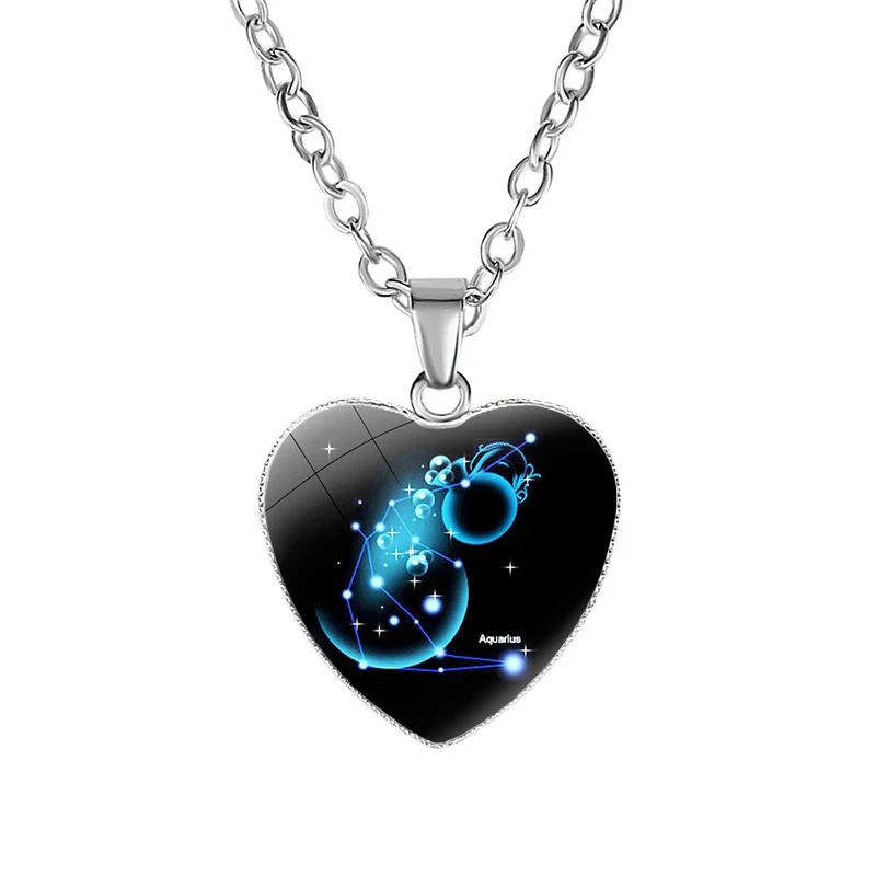 NIUYITID Twelve Constellation Necklaces & Pendants Zodiac Necklace For Women Girl Jewelry Neckless Valentine's Day Gift Love (11)