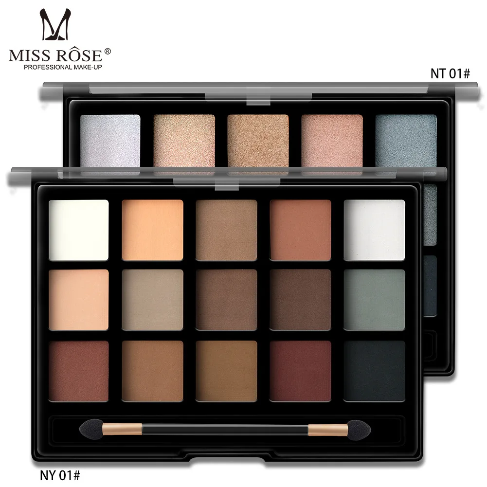 MISS ROSE New 15 Color Eyeshadow Pearl Matte Eye Shadow Professional Pearly Makeup Multicolor Eye Shadow Makeup Set NL MISS ROSE New 15 Color Eyeshadow Pearl Matte Eye Shadow Professional Pearly Makeup Multicolor Eye Shadow Makeup Set NL