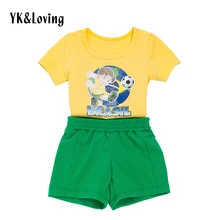 Brésil Football Bébé Garçon Vêtements Manches Courtes t-shirt + pantalon Brasil futebol Garçons Enfants Vêtements Set COUPE DU Monde