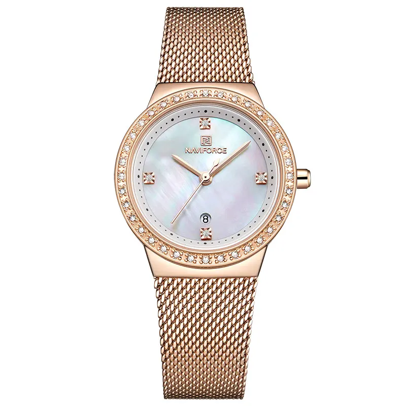 NAVIFORCE женские часы модные кварцевые женские часы Топ люксовый бренд Дата повседневные водонепроницаемые наручные часы подарок для девушки жены женщины - Цвет: RGW