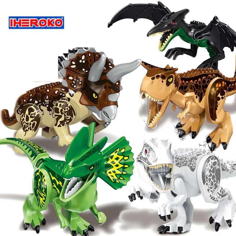 

Jurassic Dinosaur Triceratop Legoings Building Block Toy Set Figure Indoraptor Velociraptor model dinosaur toy