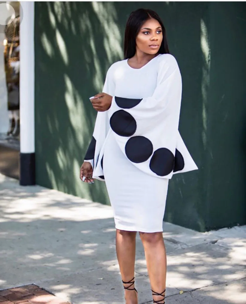 Новое поступление 2019 года модные стиль Африканский для женщин; большие размеры платье L-3XL