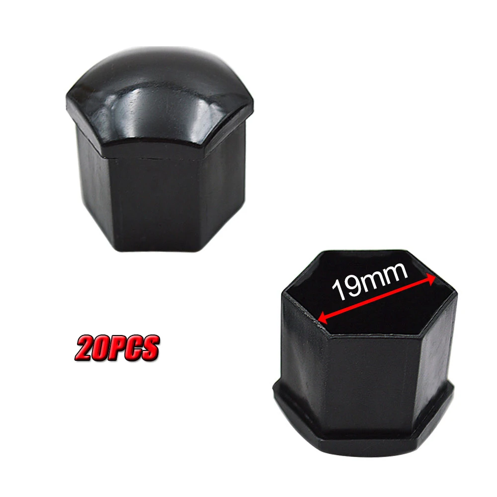 

20Pcs Car Wheel Nut Caps 17mm 19mm Black/Silver Auto Hub Screw Cover Universal Anti-Rust Special Socket Protection Dust Proof