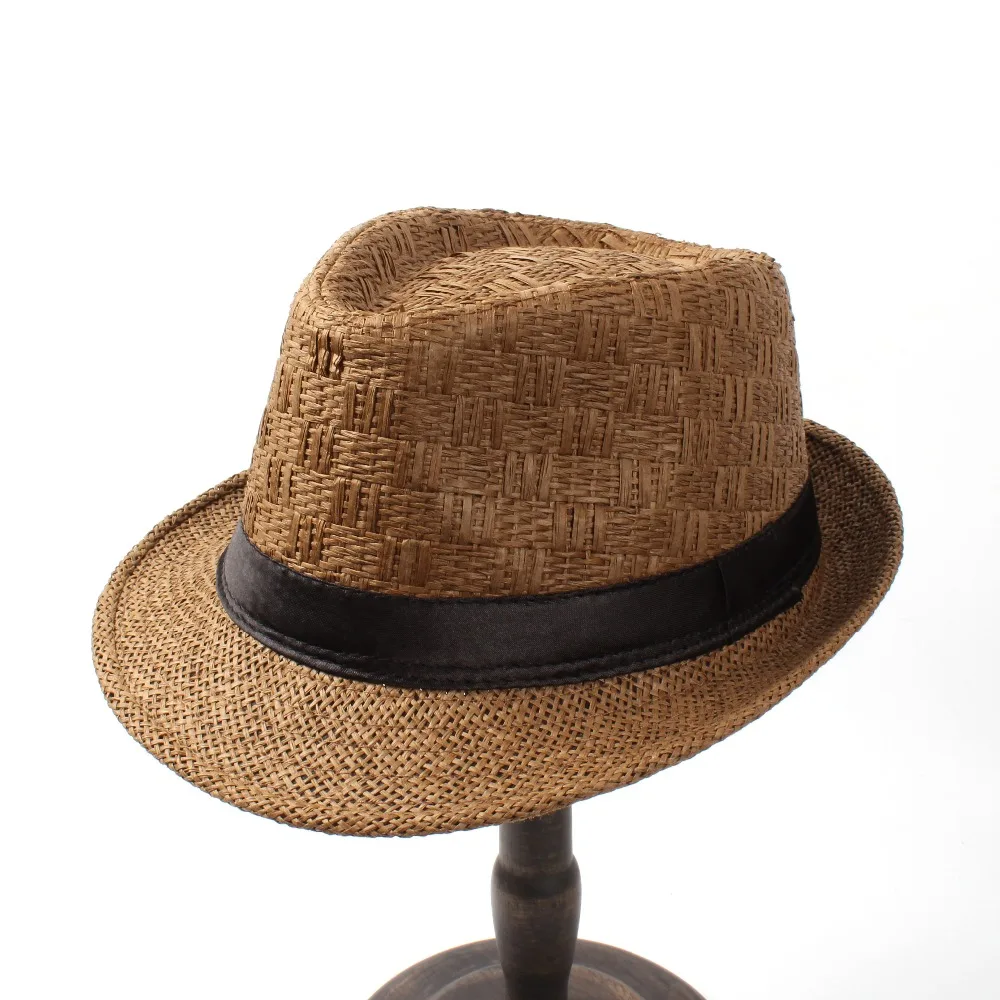 

Fashion Women Men Summer Straw Travel Boater Beach Sun hat For Gentleman Elegant Lady Seaside Homburg Sun Fedora Sunbonnet