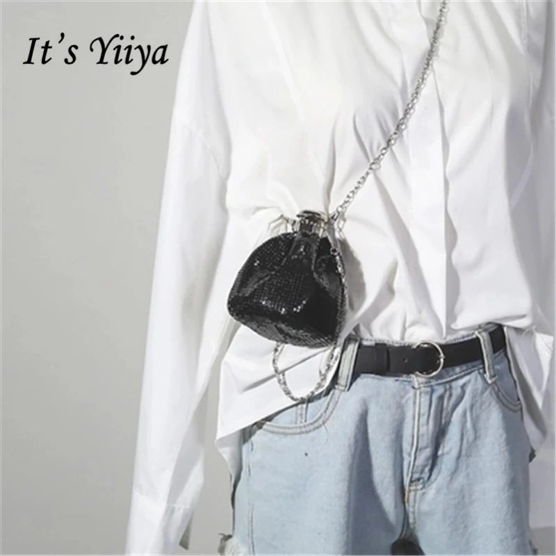 

It's YiiYa 2018 Sales Women PVC HandBag Casual mochila feminina Famous Bucket Korean Style Chains Girls Bags TL9031