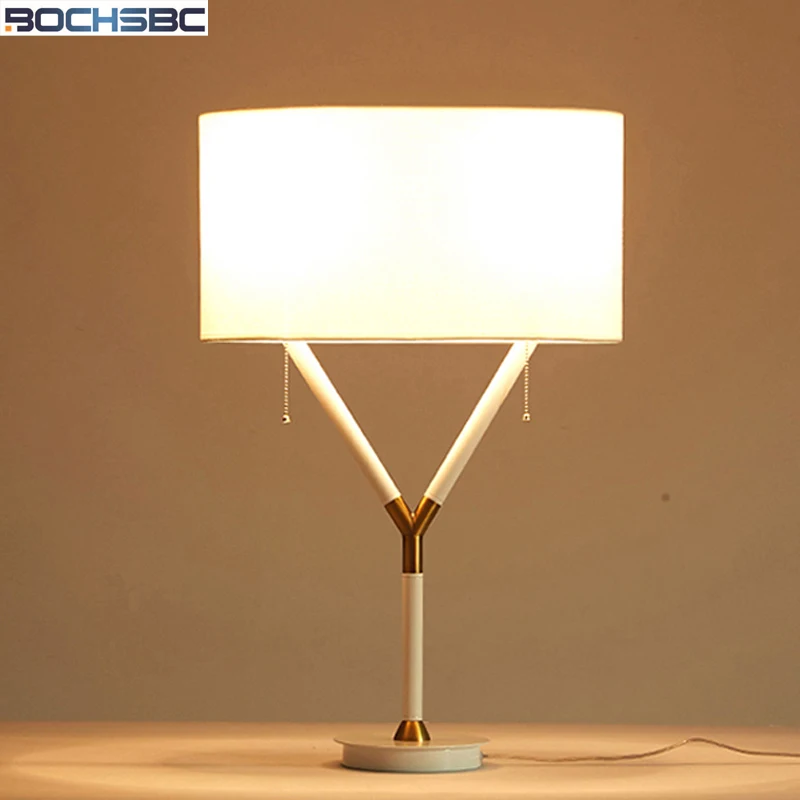 

BOCHSBC Branch Fabric Lampshade Table Lamp Creative Designer Metal Desk Lamp for Bedroom Bedside Living Room Study Modern Lights